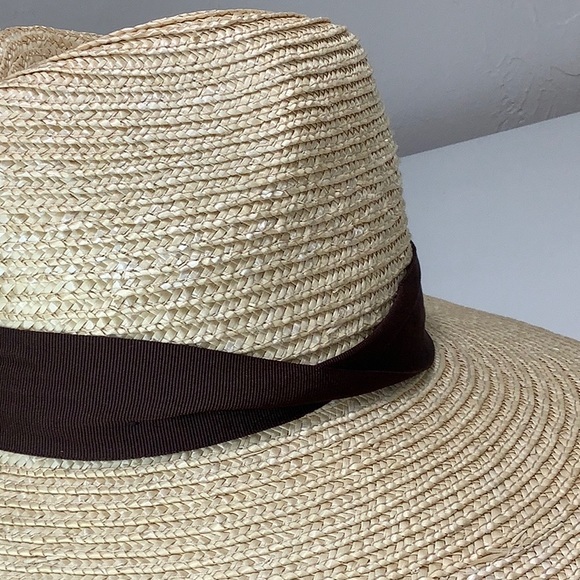 Brixton straw Fedora Sun brown band hat size XS NWT - Picture 8 of 16